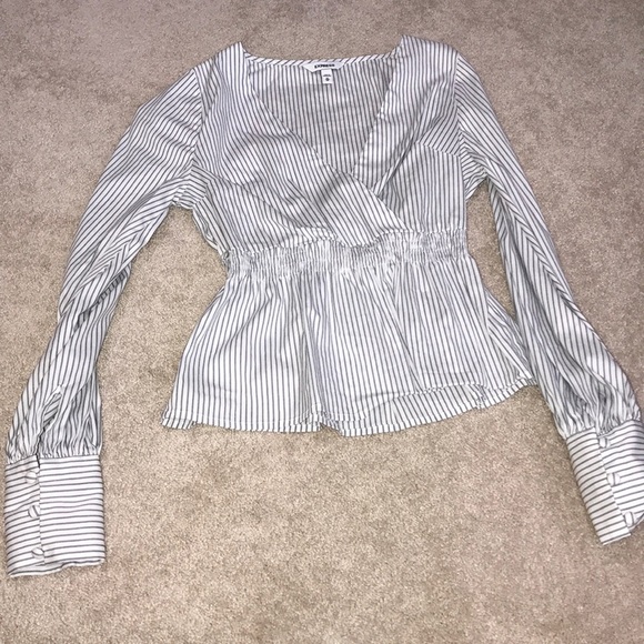 Express Tops - Deep V peplum top